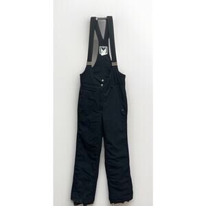 Obermeyer Youth Snow Bib Overalls Size 10 Black Insulated Winter Ski Pants